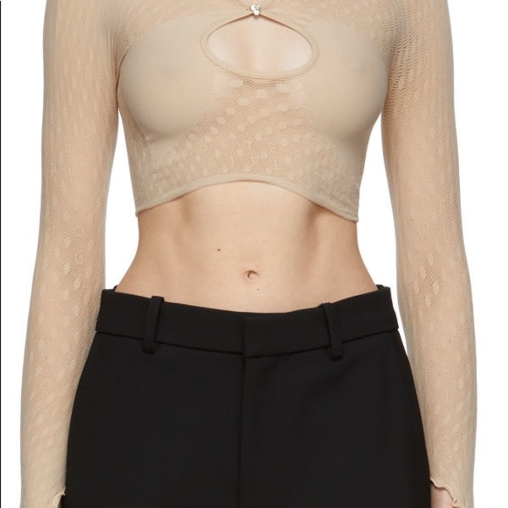 Poster Girl Taupe Semi-Sheer Mira top - Picture 3 of 4